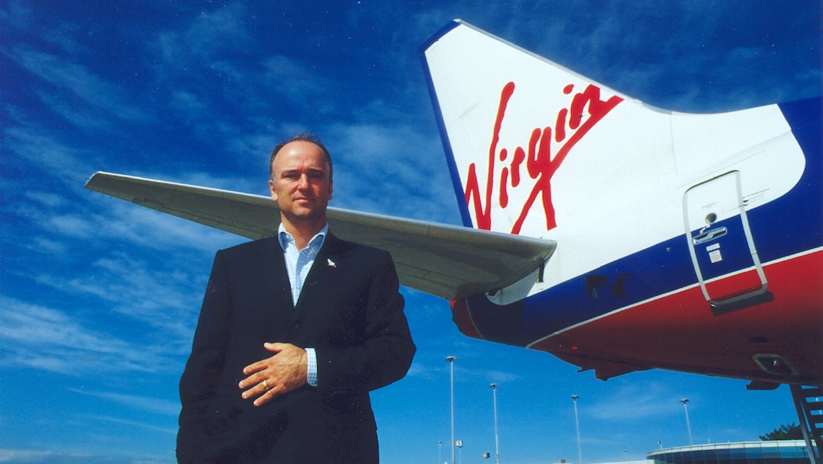 Man with a plan – An early publicity shot of co-founder and founding CEO Brett Godfrey. (Virgin Blue)
