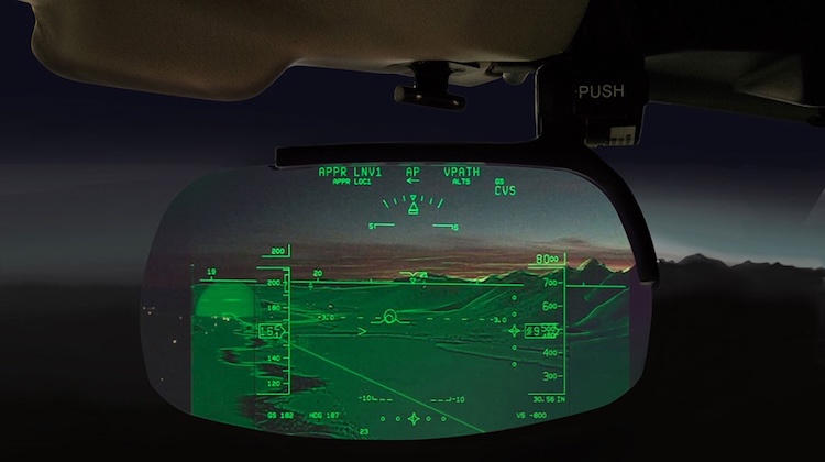 Seeing is believing - the FalconEye HUD dispay on the Falcon 8X. (Dassault Falcon)