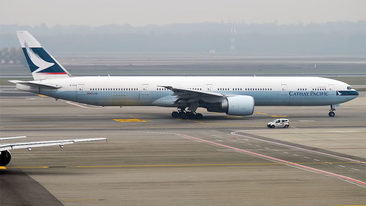 Cathay Pacific Boeing 777-300ER B-KPH. (Anna Zvereva/Wikimedia Commons)