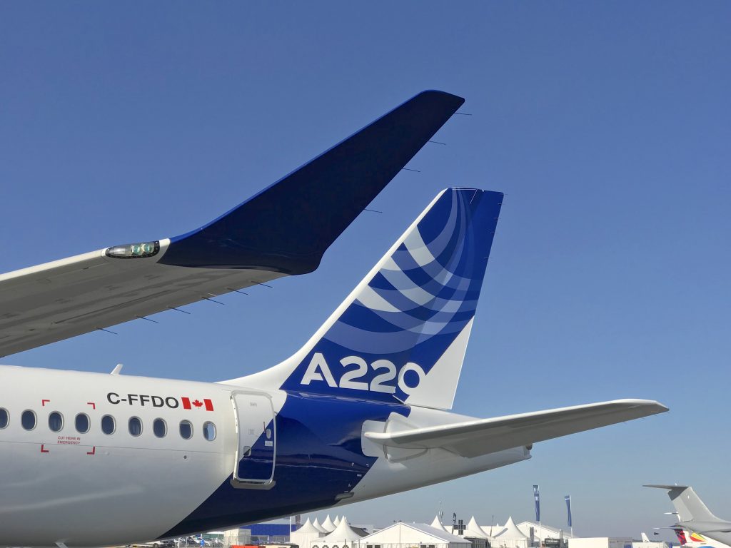 A file image of an Airbus A220. (Airbus)