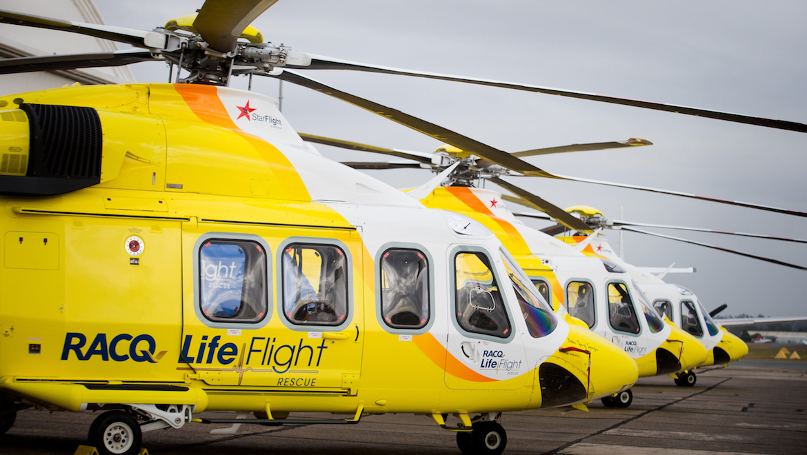 The RACQ Lifeflight helicopters. (Patrick Hamilton/RACQ Lifeflight)