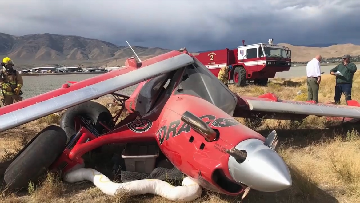 A screenshot of the crashed Draco belonging to Mike Patey from the YouTube video. (Mike Patey/YouTube)