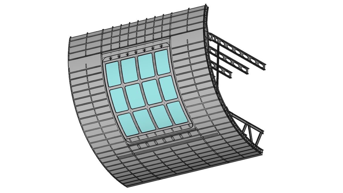 An artist's impression of the cargo deck door with windows. (EarthBay)