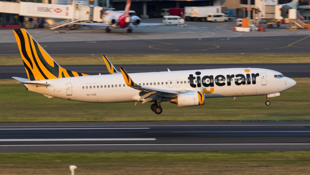 Tigerair Australia Boeing 737-800 VH-VUB at Sydney Airport. (Seth Jaworski)