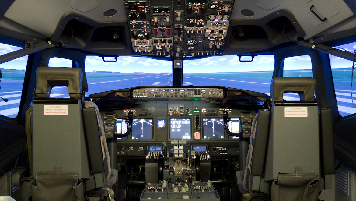Inside the 737 simulator at Simjet in Brisbane. (Nick Kranenberg/Simjet)