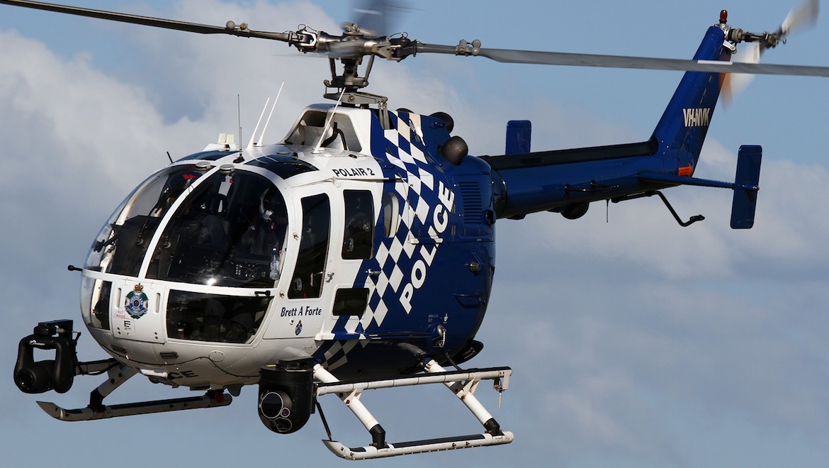 Queensland Police helicopter MBB Bo 105 VH-NVK