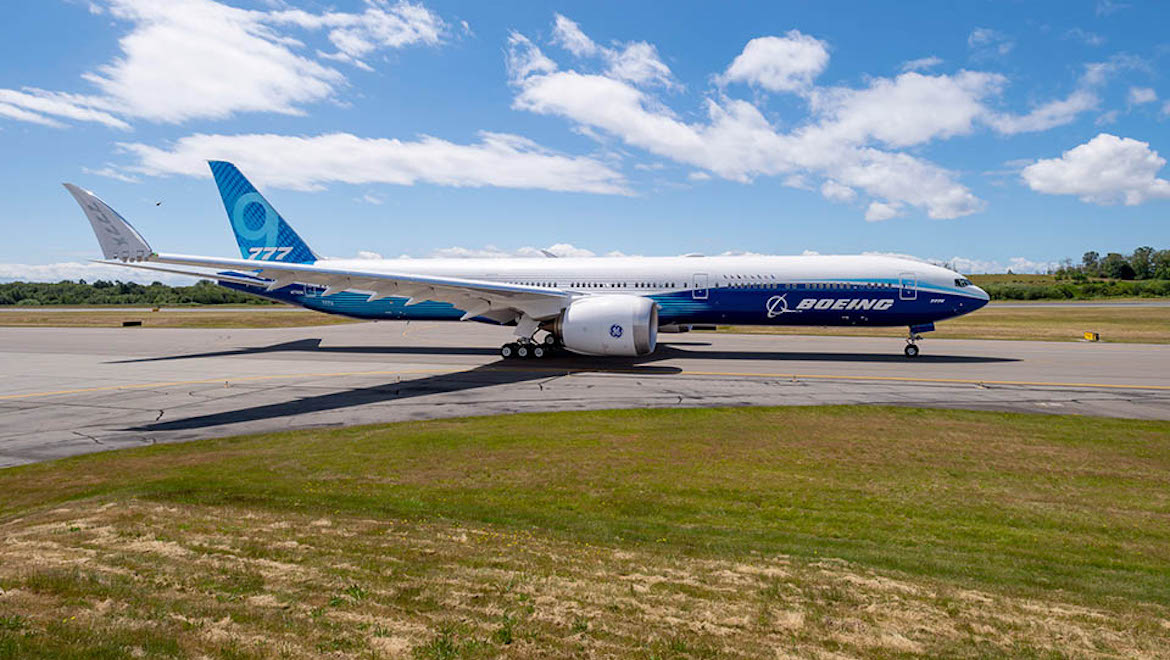 A file image of a Boeing 777-9X. (Boeing)
