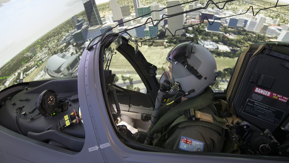 The Hawk simulator at RAAF Base Pearce. (Defence)