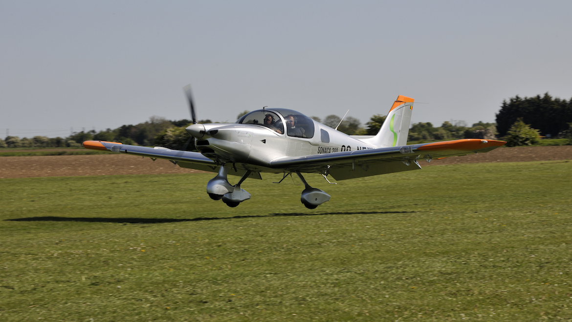 The Sonaco 200 OO-NEW at the Fenland airfield in Lincolnshire. (Keith Wilson/SFB Photographic)