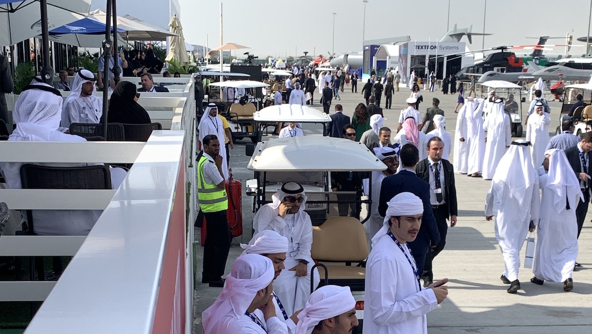 The scene at the 2019 Dubai Airshow. (Denise McNabb)
