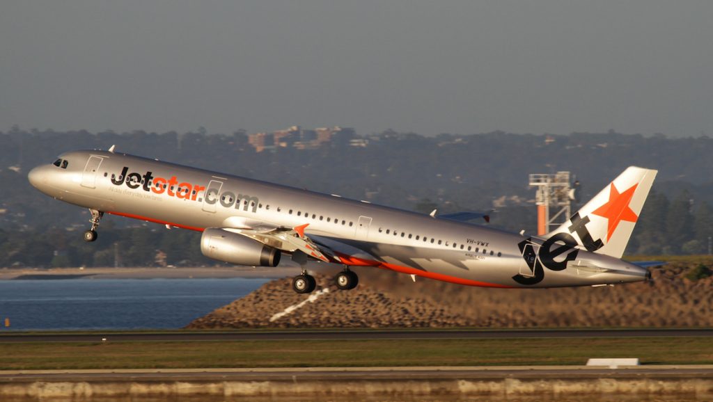 A Jetstar Airbus A321 at Sydney Airport. (Seth Jaworski)