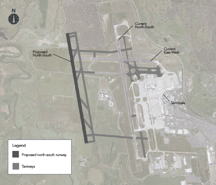 A map of the proposed third runway. (Melbourne Airport)