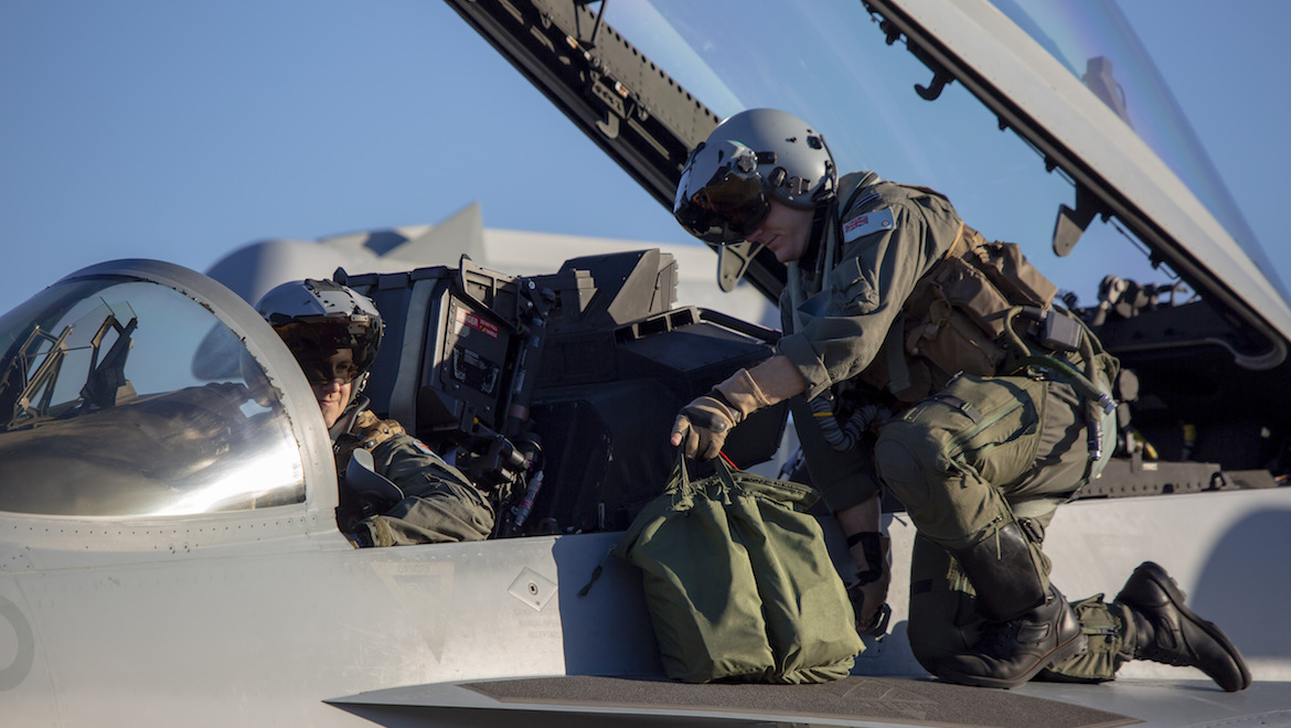 An EA-18G Growler being prepared to participate in an exercise during Diamond Shield. (Defence)