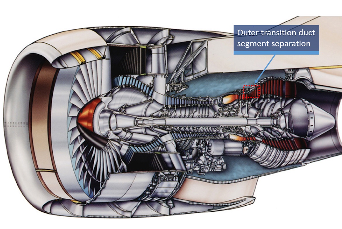 The Pratt & Whitney PW4170 gas turbine engine. (ATSB/Pratt & Whitney)