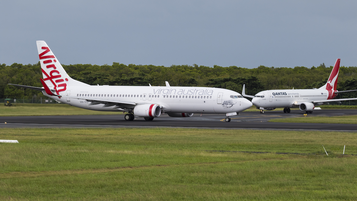 The ATSB has released the final report on an October 2018 loss of separation incident between a Virgin Australia and Qantas Boeing 737-800. (Seth Jaworski)