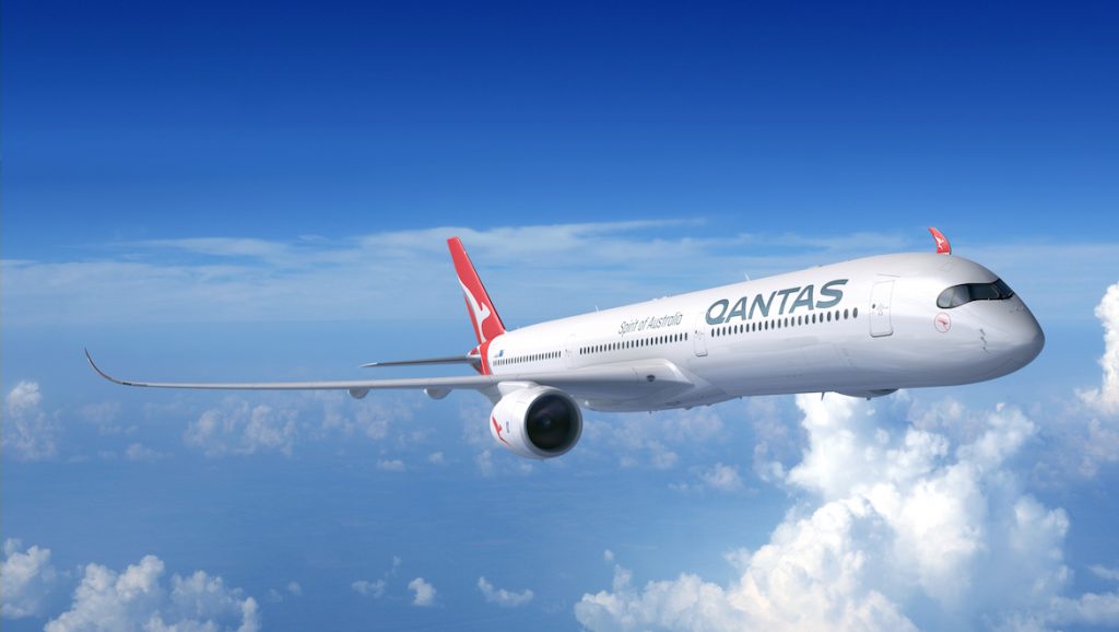 An artist's impression of the Airbus A350-1000 in Qantas livery. (Qantas)