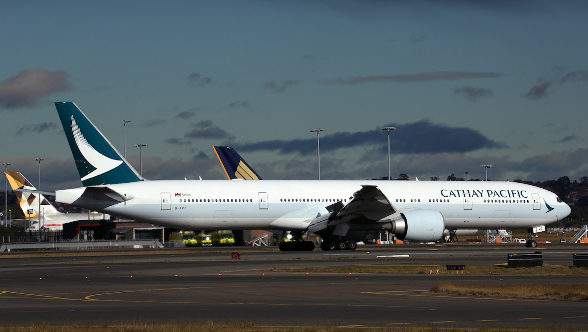 A file image of a Cathay Pacific Boeing 777-300ER. (Rob Finlayson)