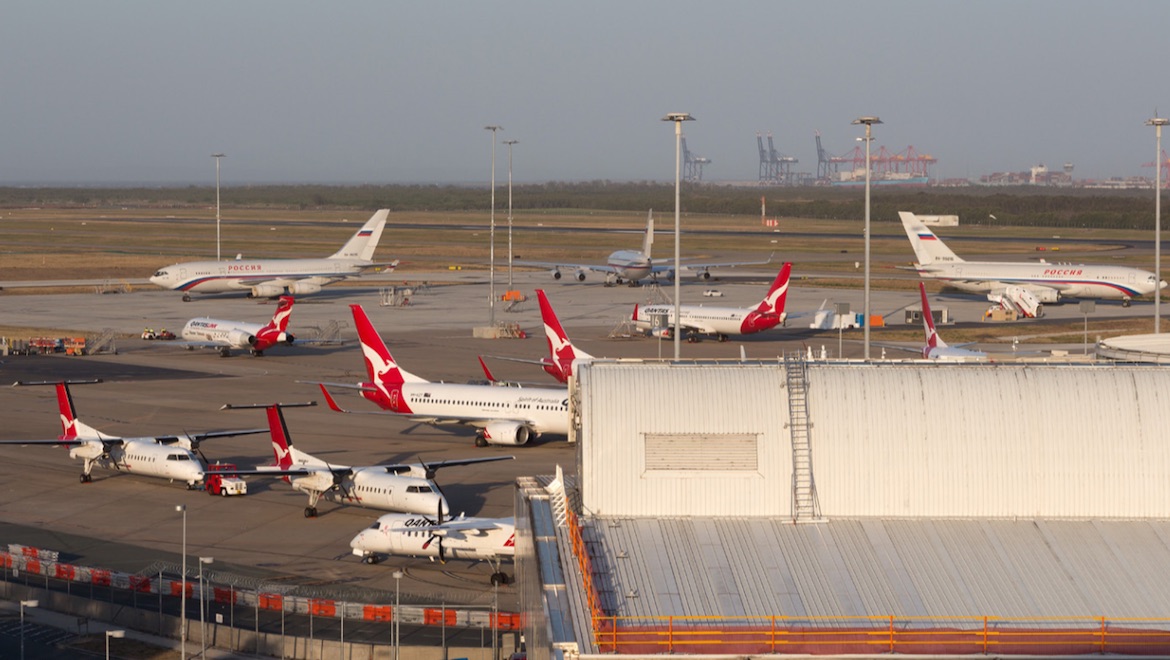 Three Russian Il-96s parked at Brisbane during the 2014 G20 summit. (Alexander Watts)