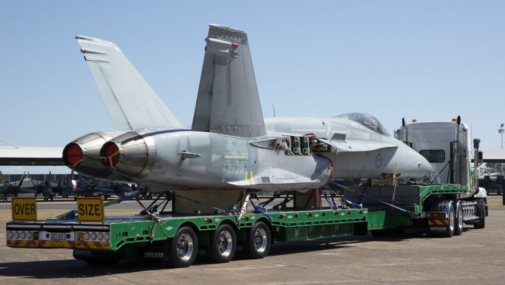 FA-18A Hornet A21-022 transported
