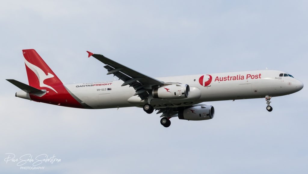 Qantas A321-231 Passenger to Freighter Conversion, VH-ULD, landed in Melbourne