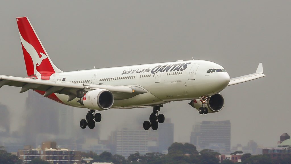 Qantas Airways Airbus A330-202 VH-EBL on finals for Runway 16Right Sydney