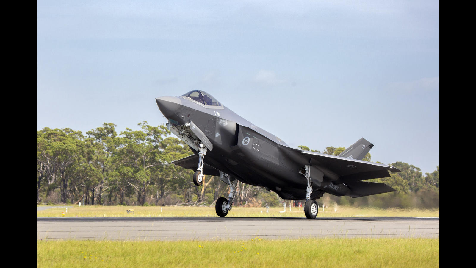 F-35A Joint Strike Fighter A35-010, arrives at RAAF Base Williamtown.