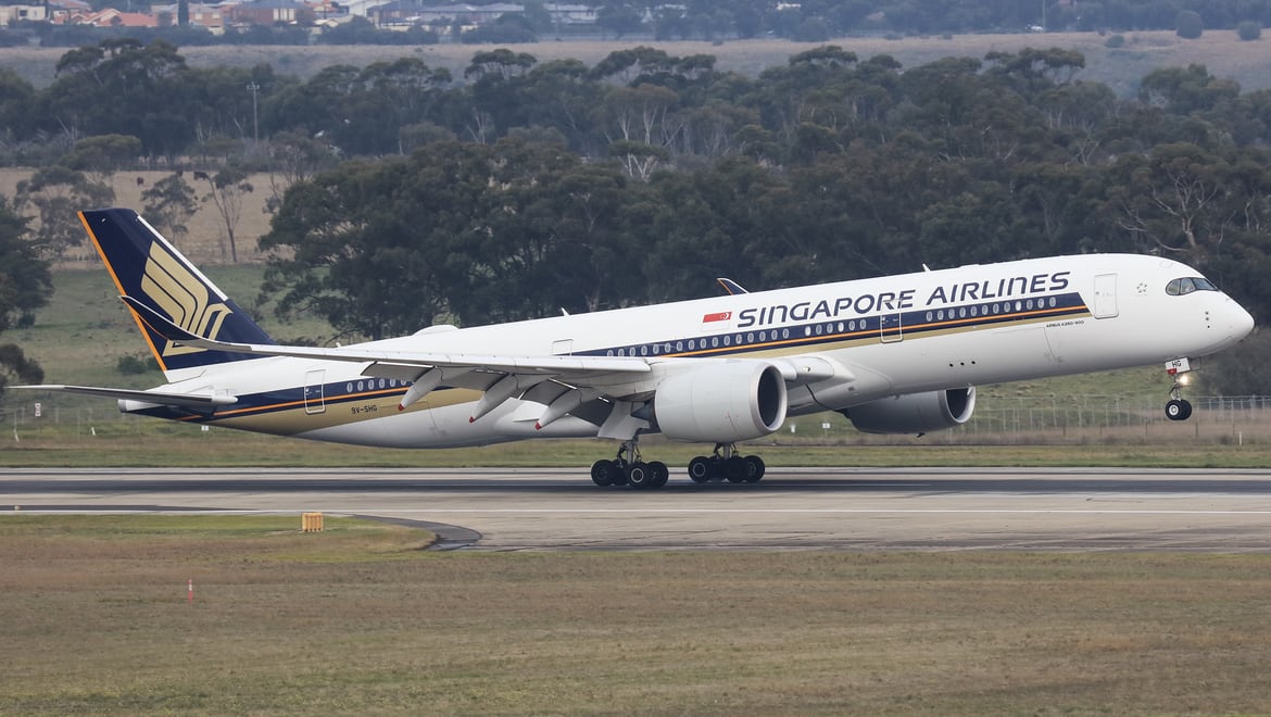 A Singapore Airlines A350-900, 9V-SHG msn 309, as shot by Victor Pody