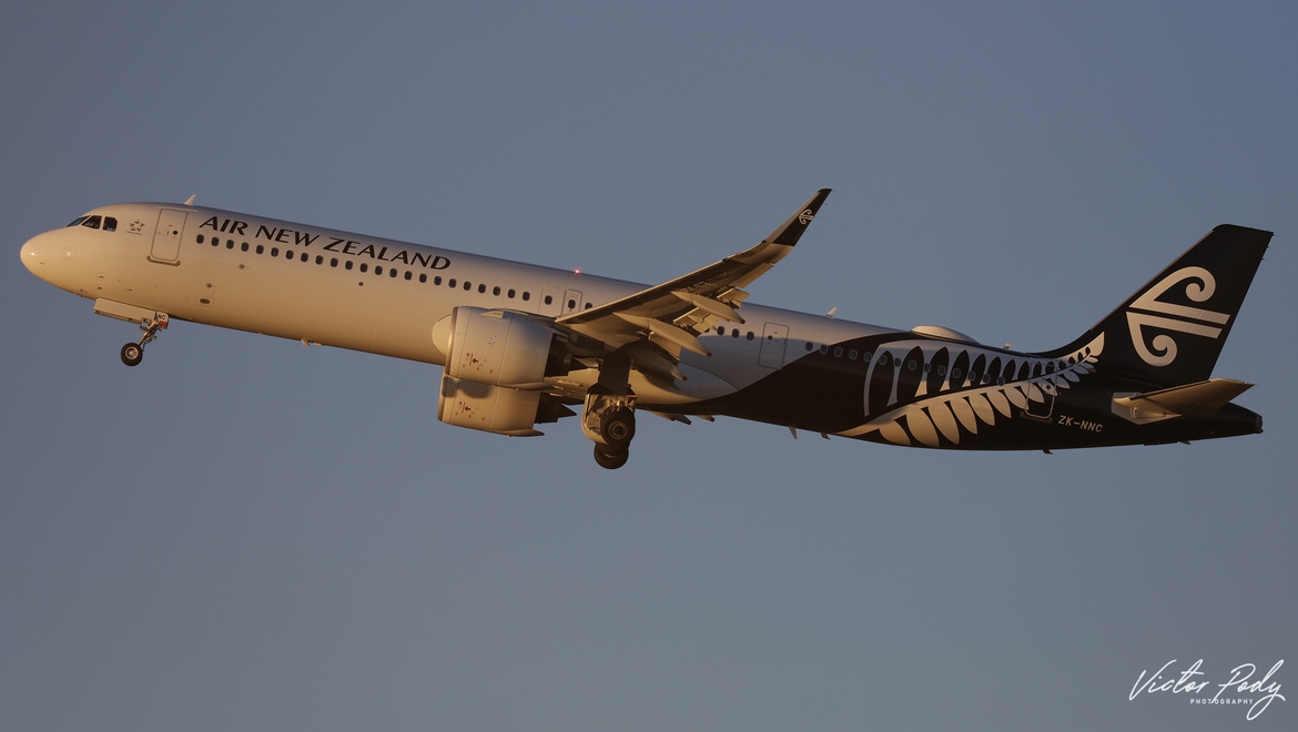 An Air New Zealand A321-271 NX, ZK-NNC, as shot by Victor Pody