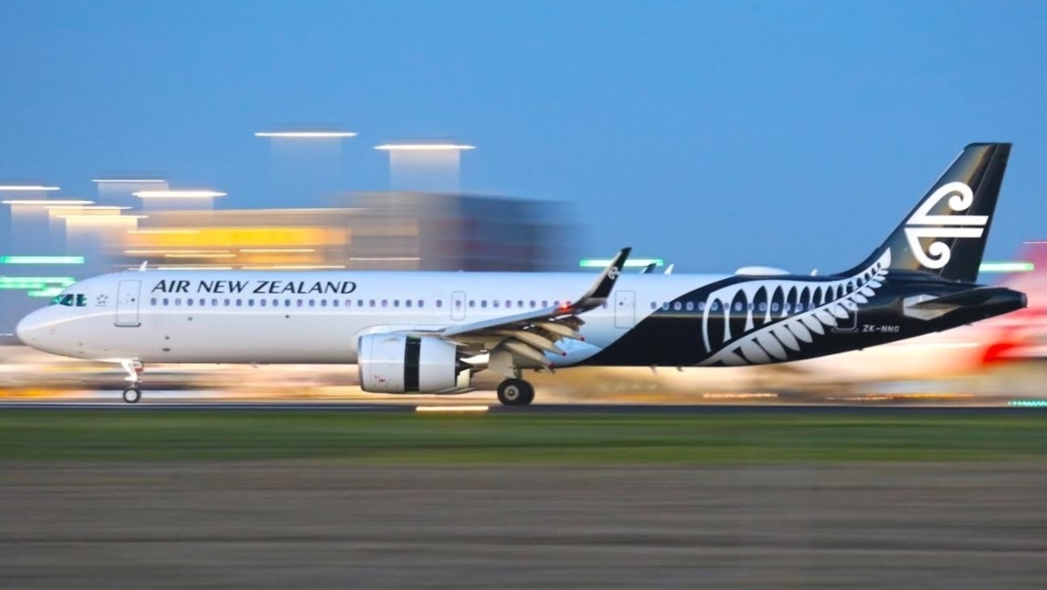 An Air New Zealand A321-271NX, ZK-NNG, shot by Victor Pody