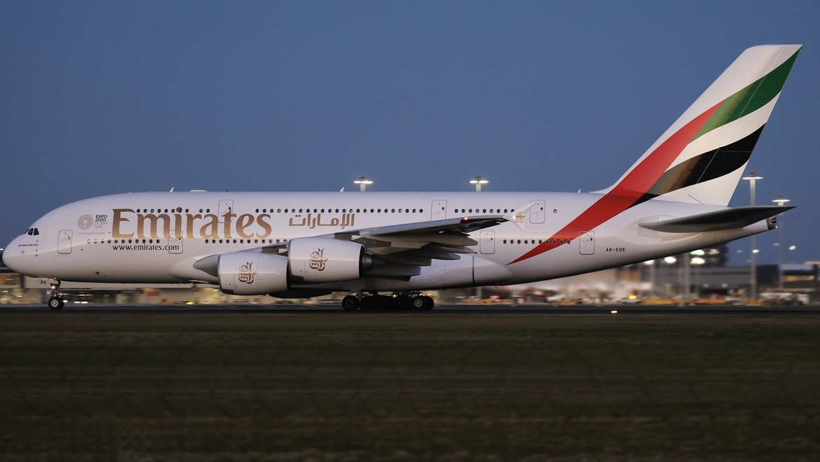 An Emirates A380-861, A6-EDE, as shot by Victor Pody